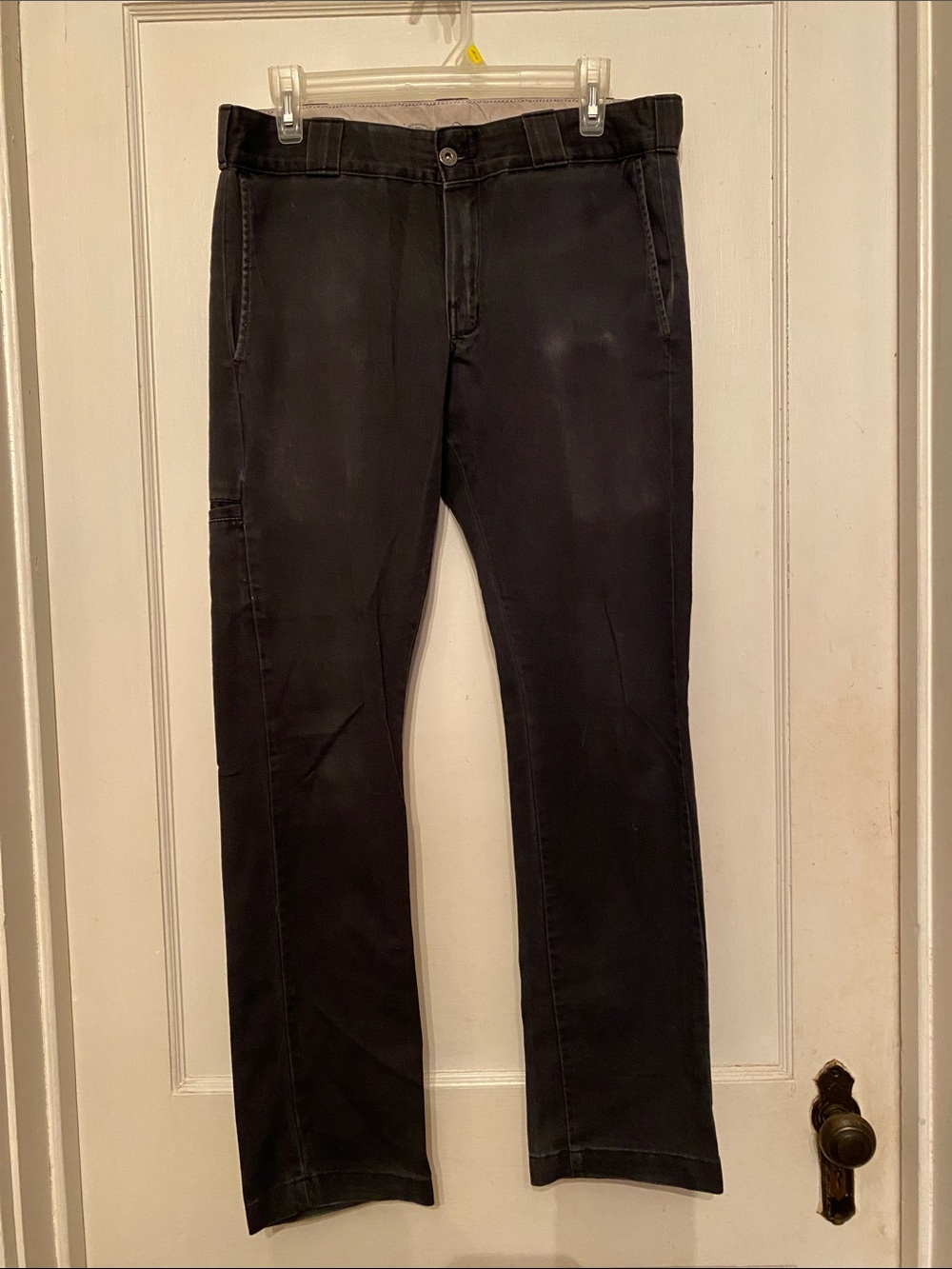 V! Dickies Men’s Black Washed Canvas Cotton Work Pants 32x32